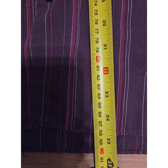 Van Heusen Long Sleeve Dress Shirt Burgundy Striped Button Up Size 4XL 21-21.5 - Picture 4 of 5